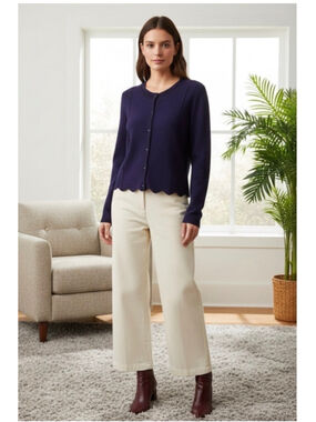 Sandro purple cropped knit cardigan size 3/US 8